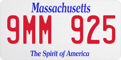 MA license plate 9MM925