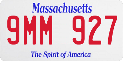 MA license plate 9MM927