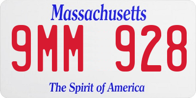 MA license plate 9MM928