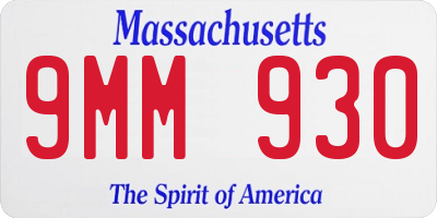MA license plate 9MM930