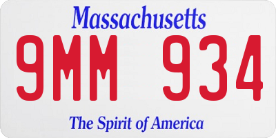 MA license plate 9MM934
