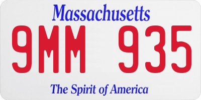 MA license plate 9MM935