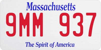 MA license plate 9MM937