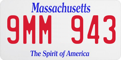 MA license plate 9MM943