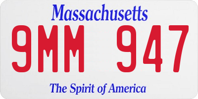 MA license plate 9MM947