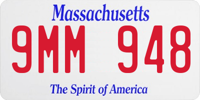 MA license plate 9MM948