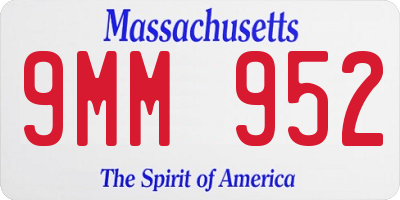 MA license plate 9MM952