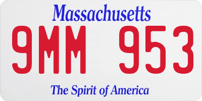 MA license plate 9MM953