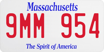 MA license plate 9MM954