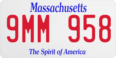 MA license plate 9MM958