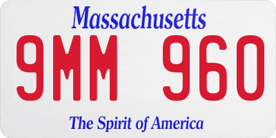 MA license plate 9MM960