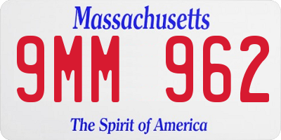 MA license plate 9MM962