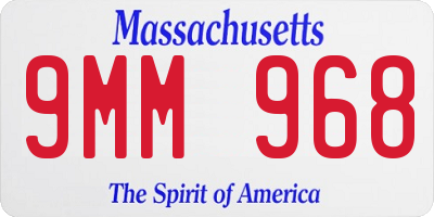 MA license plate 9MM968
