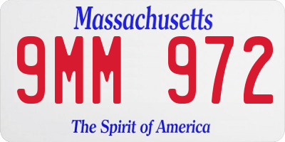 MA license plate 9MM972