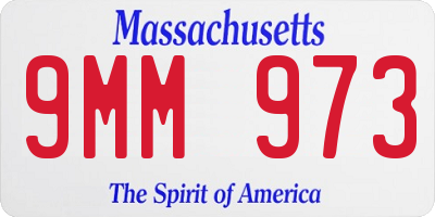 MA license plate 9MM973