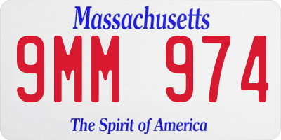 MA license plate 9MM974