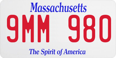 MA license plate 9MM980