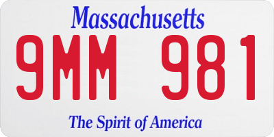 MA license plate 9MM981