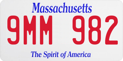 MA license plate 9MM982