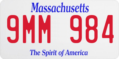 MA license plate 9MM984