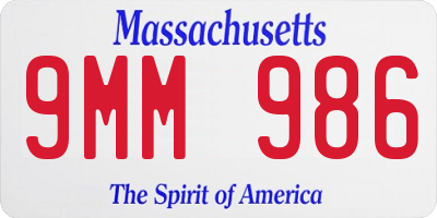 MA license plate 9MM986
