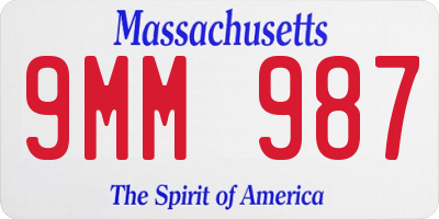 MA license plate 9MM987