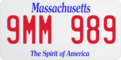 MA license plate 9MM989