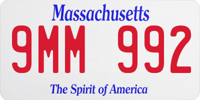 MA license plate 9MM992