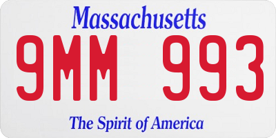 MA license plate 9MM993