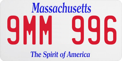 MA license plate 9MM996
