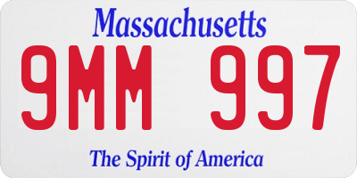 MA license plate 9MM997