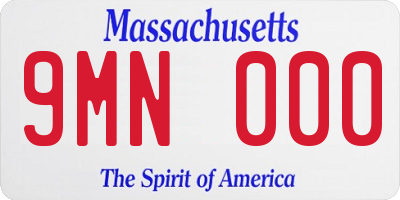 MA license plate 9MN000