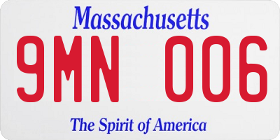 MA license plate 9MN006