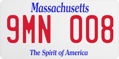 MA license plate 9MN008