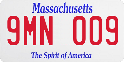 MA license plate 9MN009