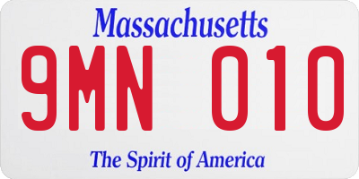 MA license plate 9MN010