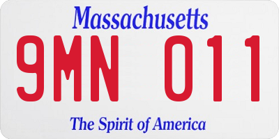 MA license plate 9MN011