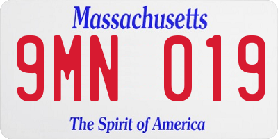MA license plate 9MN019