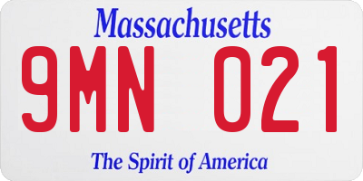 MA license plate 9MN021