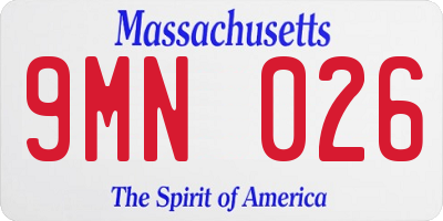 MA license plate 9MN026