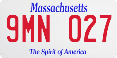 MA license plate 9MN027