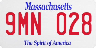 MA license plate 9MN028