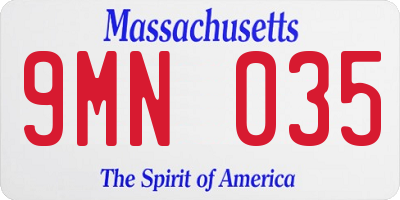 MA license plate 9MN035