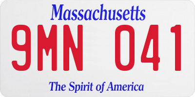 MA license plate 9MN041