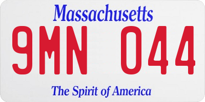 MA license plate 9MN044