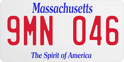MA license plate 9MN046
