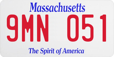MA license plate 9MN051