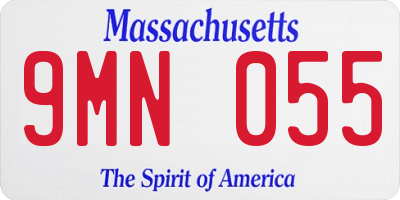 MA license plate 9MN055