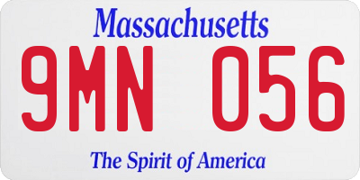 MA license plate 9MN056
