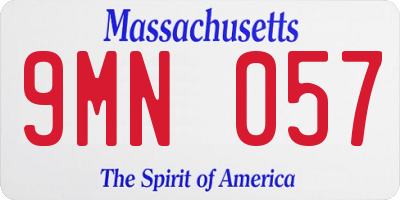 MA license plate 9MN057